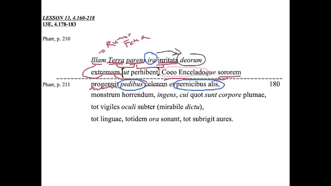 13E, AP Latin Vergil Lesson 13 BK 4 178 to 183 YouTube