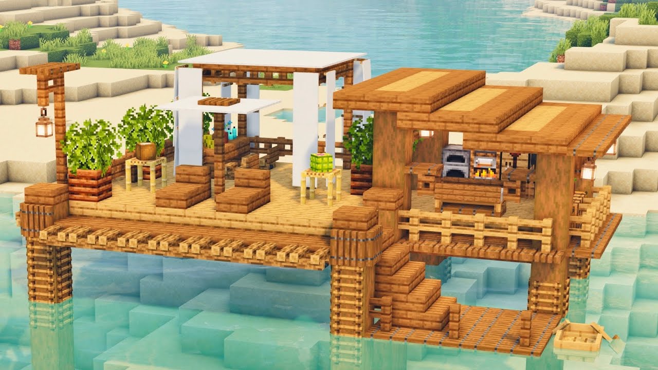 Minecraft 4K How To Build A Beach Hut YouTube