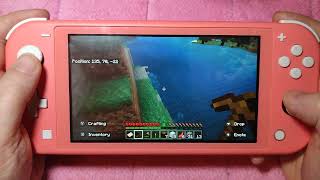 Minecraft on Nintendo switch lite. first day. no talking.