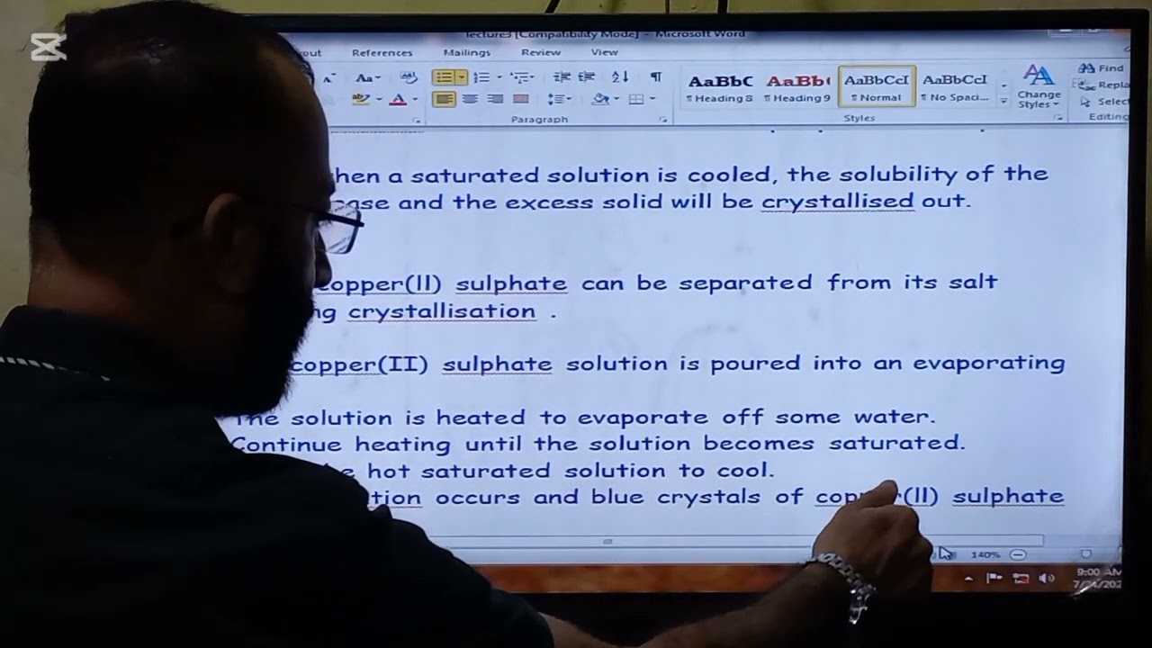 O Level/Chemistry ATP/Methods of purification/Crystallisation