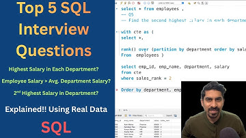 😲SQL Employee Salary above Department Average Salary | 5 Common SQL Interview Questions with Answers