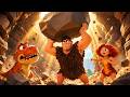 GRUG LIFTS THE GIANT ROCK! Tex FORGETS the PLAN 😳 | The Croods Cartoon