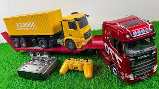 Unboxing RC Truck Kontainer Doubel E Scale 1/20, Mobil Remote Truk Trailer