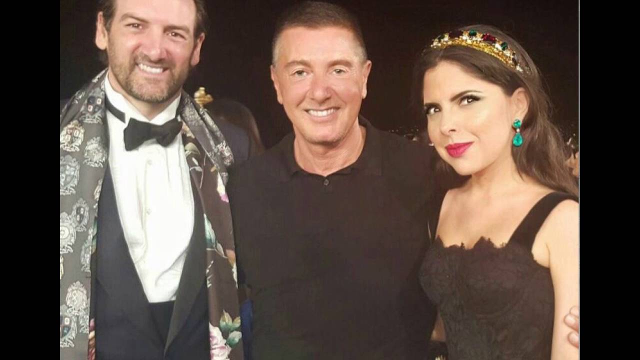 Sandro Salsano with wife and Stefano Gabbana