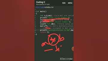 Multiplication of 2 numbers in C program | C Programming Multiplication of two numbers using mobile