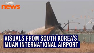 Visuals From South Koreas Muan International Airport Where An Airliner Slammed Into A Wall