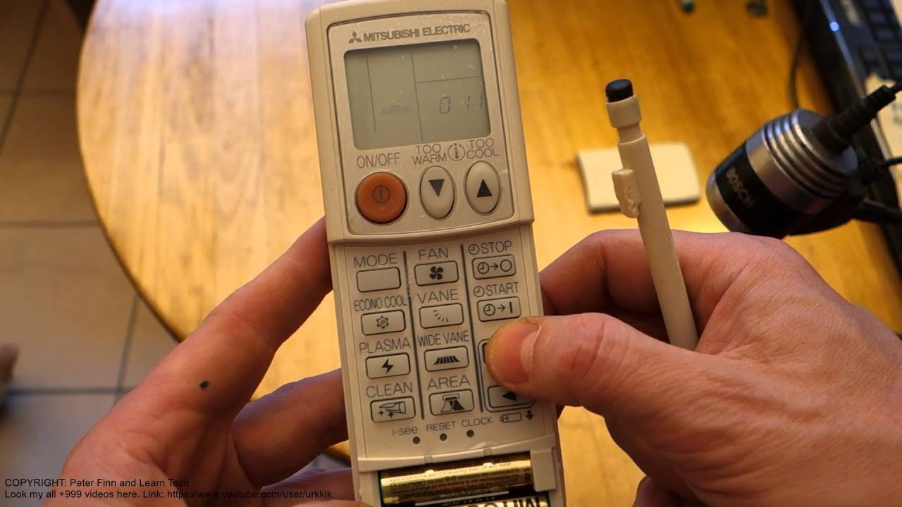 How to setup time to air conditioner remote control - YouTube