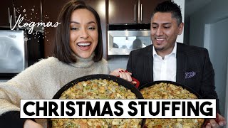 MAKING HOMEMADE STUFFING FOR CHRISTMAS DINNER! | Vlogmas Day 22 + 23 - LifeWithTrina