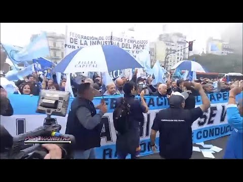 Movilizacion de Papeleros en rechazo a la ley bases