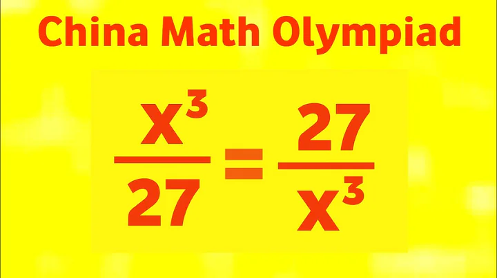 China | Can You Solve? | A Nice Algebra Equation | Chinese Math Olympiad