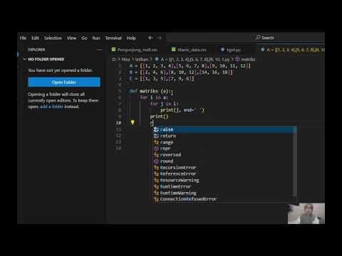 Menampilkan Matriks Dengan Menggunakan Bahasa Pemrograman Python