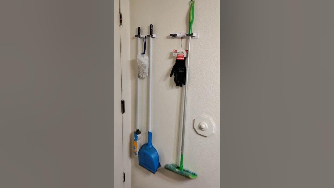 Essentials Mop & Broom Holder Review (Dollar Tree Item) YouTube