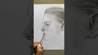 Pencil Side Portrait Drawing Tutorial #shorst #sketch