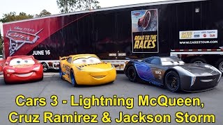 Lightning Mcqueen, Cruz Ramirez & Jackson Storm From Disney Pixar Cars 3 Appear At Walt Disney World