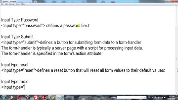 HTML Input Types,button,password,number,email,datetime local,datetime local,month,reset,search,submi