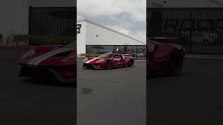 Stunning Ford GT finished in Extended Palette Red with silver overtop stripes