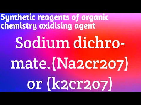 Sodium dicromate (Na2cr2o7 or k2cr2o7) or pottisum dichromate oxidising agent.