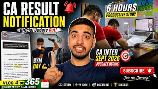 Finally Official CA Result 🔔 || 6 Hours ⏳ Productive Study📚+ Gym 💪|| CA Inter 📚|| Daily Vlog 😊