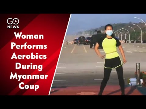 Viral Video Purportedly Shows Woman Performing Aerobics During Myanmar Coup