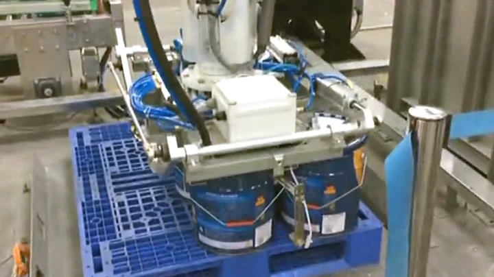 Paint buckets palletizing equipment automatic palletizer
