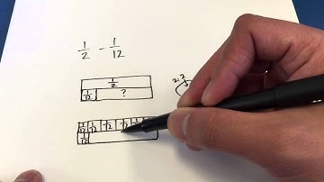 subtract unlike fractions - fraction bar model