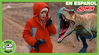 Invierno en el parque TRex | Videos de dinosaurios y juguetes para niños