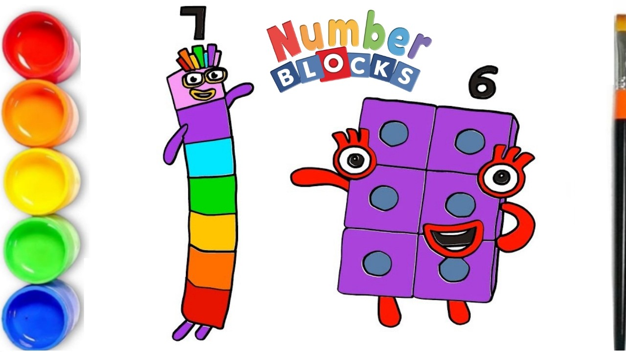 Number Block 7. Draw How to draw Numberblocks 6, 7 | Six, Seven Numberblocks | Numberblocks ...