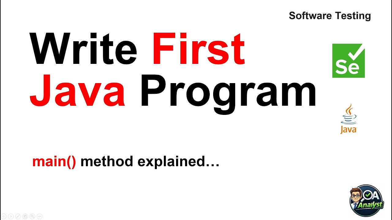 Write Your First Java Program | main Method Explained | Java for ...