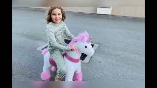 Pink unicorn PonyCycle ride on horse toy review