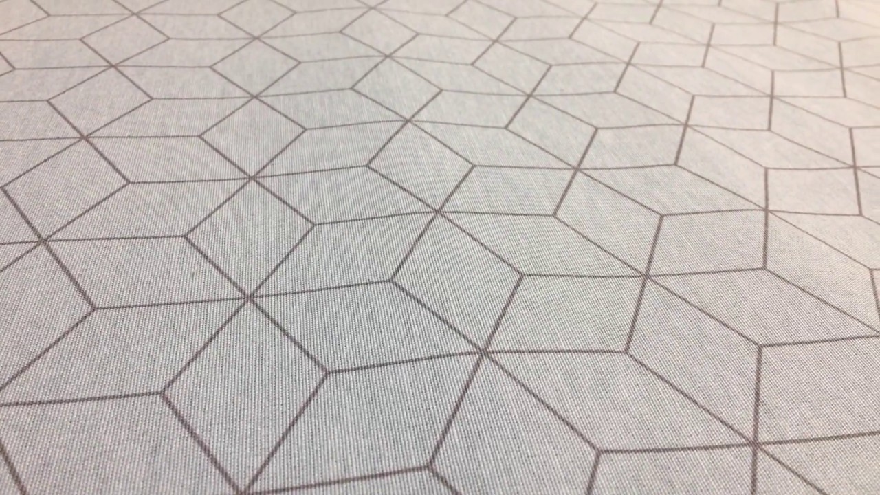 Gardinenstoff Dekostoff Geometrisch türkis grau