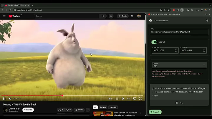 yt-dlp chrome extension to generate commands.