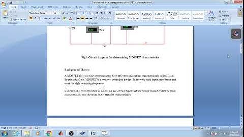 2. Transfer and drain characteristics of a MOSFET
