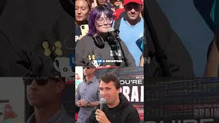 Student Calls Trump Racist, But Can't Name a Single Example 📉 #charliekirk #shortvideo #debate #usa