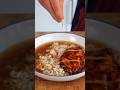 Hoisin chicken, with asian broth, sticky rice Ana crunchy herb salad