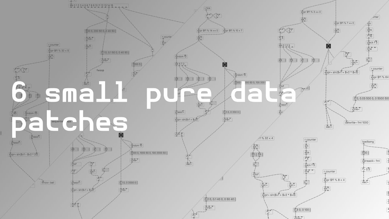 6 small pure data patches [vanilla pd // plugdata] - YouTube