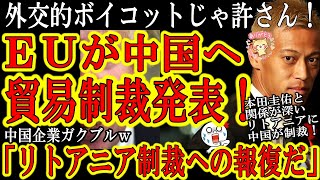 【中国企業ガクブル状態ｗEUが中国への貿易制裁を発表！『外交的ボイコット程度で許されると思うな！』】EUが中国へ断固たる制裁措置！『勇気あるEU加盟国リトアニアに卑劣な経済制裁を課す中国を許さない！』