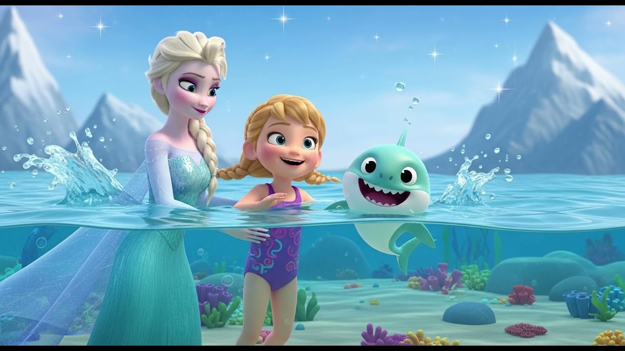 Baby Shark Water Fun 🦈 | Elsa & Daughter Kids Song | Sing & Splash