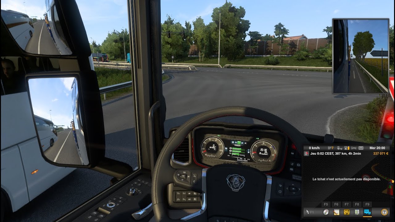 Simulation camion semi-remorque Scania 580 Cv Boite à vitesse 12 rapports    Traffic & 2 Parking