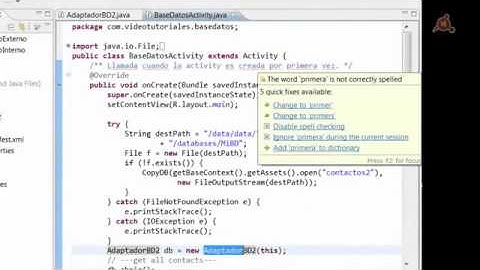PARTE 5/1 Desarrollo Aplicaciones Android   Persistencia de Datos y Bases de Datos SQLite PARTE 5/1