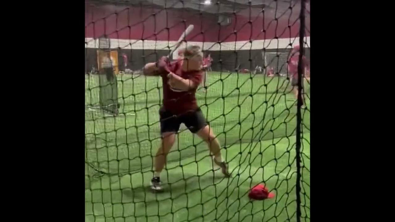 JUCO Freshman IF/DH Kris Levensteins Batting Practice Jan 14 YouTube