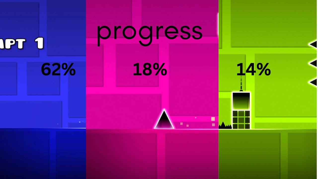 My current progress on the first 3 Geometry Dash levels! - YouTube