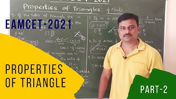 #EAMCET - 2021| # Properties of Triangles|| #Magic triangle || Trigonometry || Part-2||