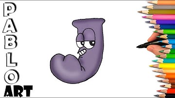 How To color Alphabet Lore - Letter J | Learn to Draw step by step