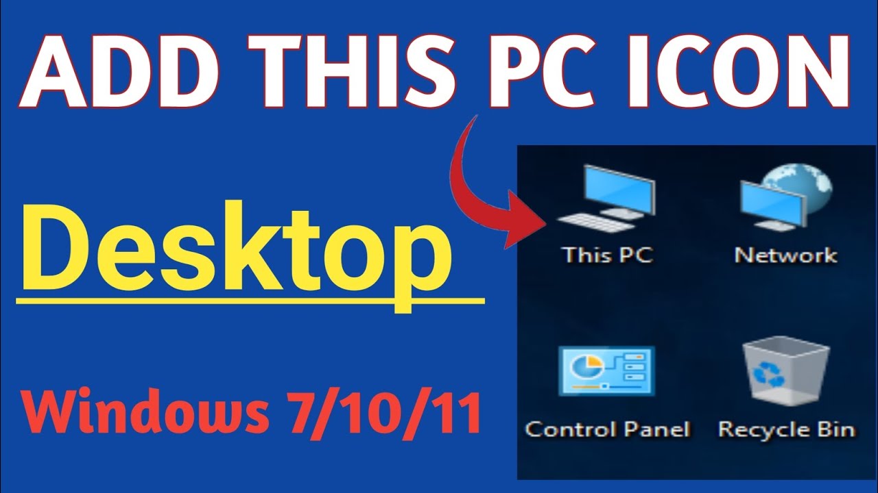 How to Restore This PC/ My Computer Icon in Laptop/Desktop.This PC/My Computer Desktop Icon Missing?