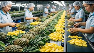 🔥 Inside a Modern Pineapple Processing Plant: From Fresh Fruit to Golden Juice (Full Process)