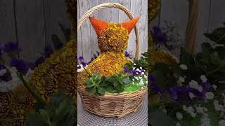 Лисичка из живых цветов #flowers #florist #animals #fox  #цветы #лиса