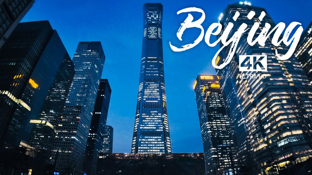 Beijing Cyberpunk Night , Walking Beijing CBD | 4K