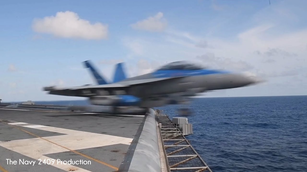 • F-18 Hornets Catapult Launch | USS Nimitz Flight Deck Ops | The Navy 2409