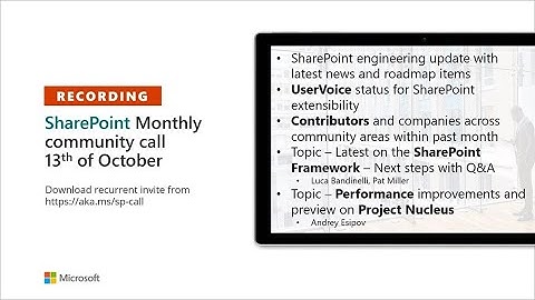 SharePoint Monthly Community Call – October 2020