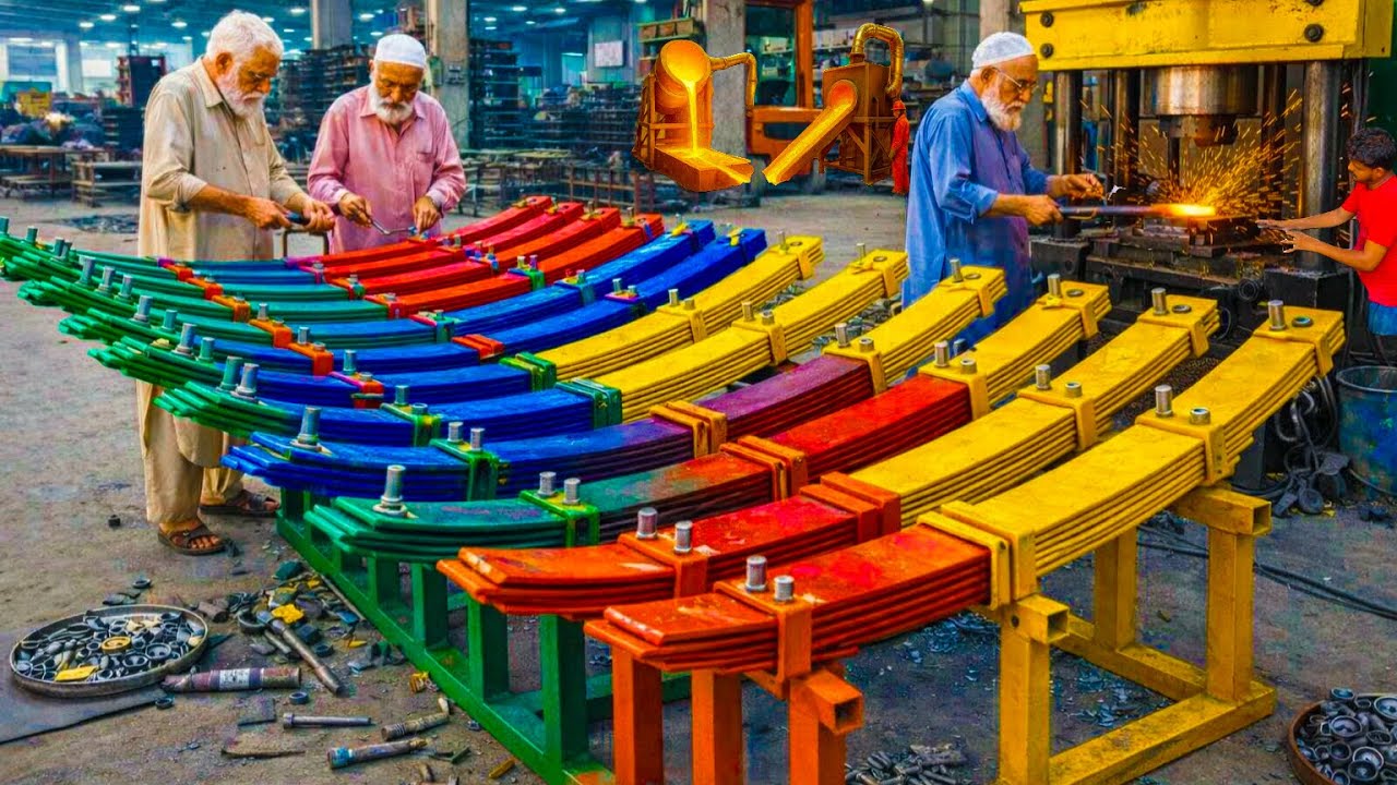 How Hino Truck leaf spring are made | Massive Pakistani factory technology |